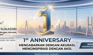 Banner ucapan selamat Milad ke-1 Media Center Sukadiri dari Mahpudin Redaksi KitaBaru.