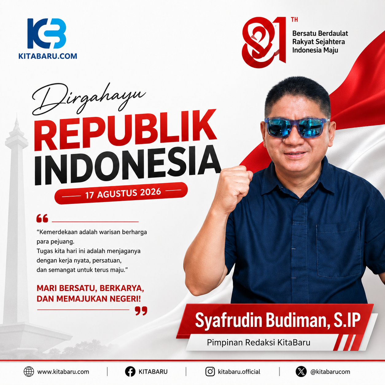 KITABARU Serukan Persatuan di HUT ke-81 RI